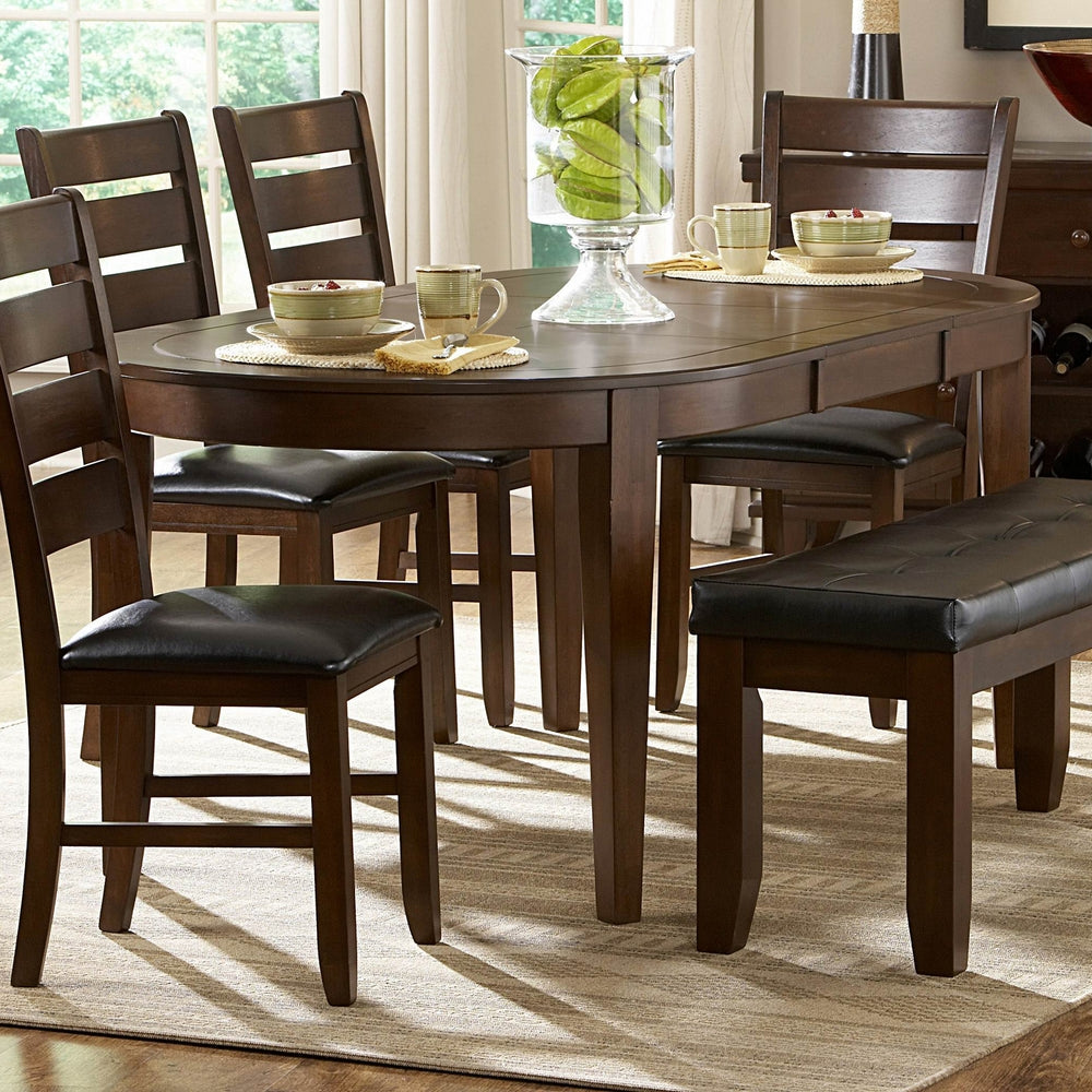 Ameillia Dark Oak Oval Dining Table w/Butterfly Leaf