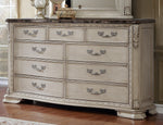 Angie Antique White Wood Dresser