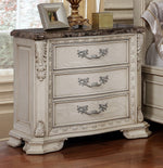 Angie Antique White Wood Nightstand