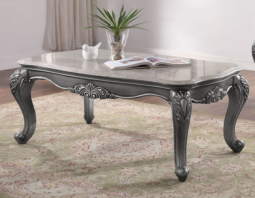 Ariadne Marble/Platinum Wood Coffee Table