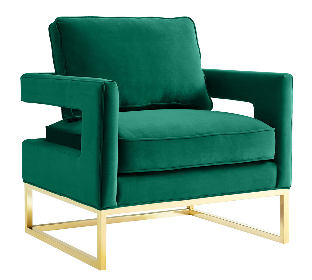 Avery Green Velvet Accent Chair