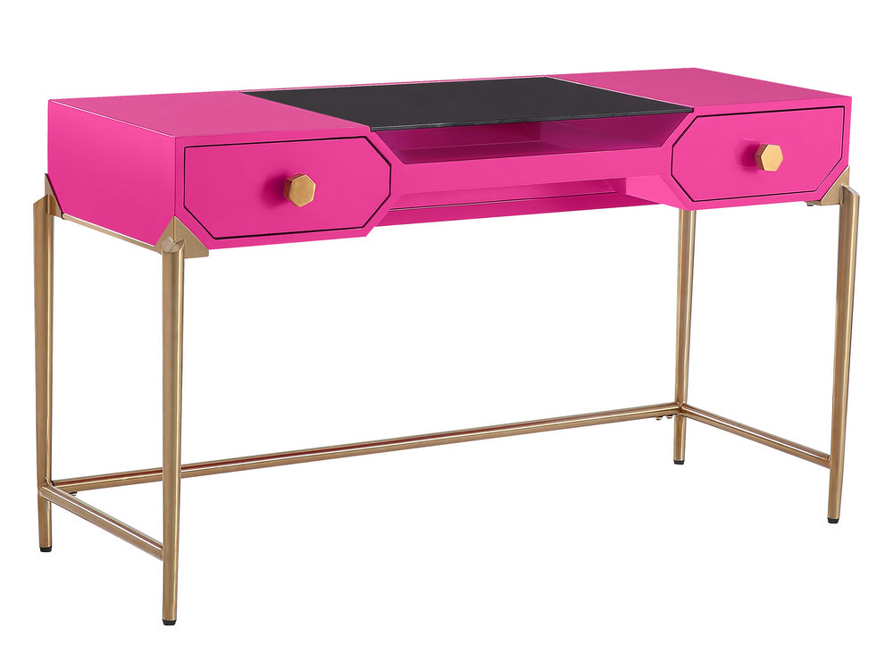 Bajo Pink Lacquer Wood Desk