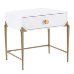 Bajo White Lacquer Wood Side Table