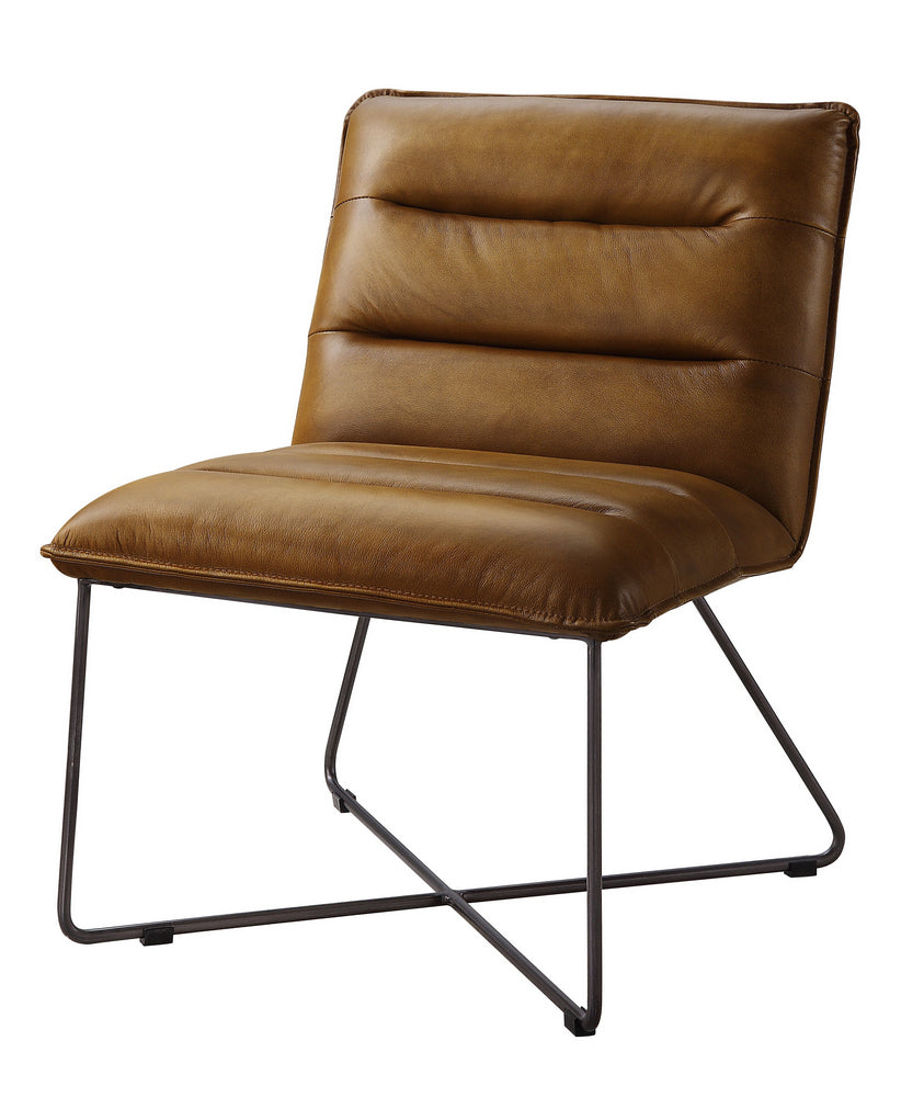 Balrog Saddle Brown Top Grain Leather Accent Chair