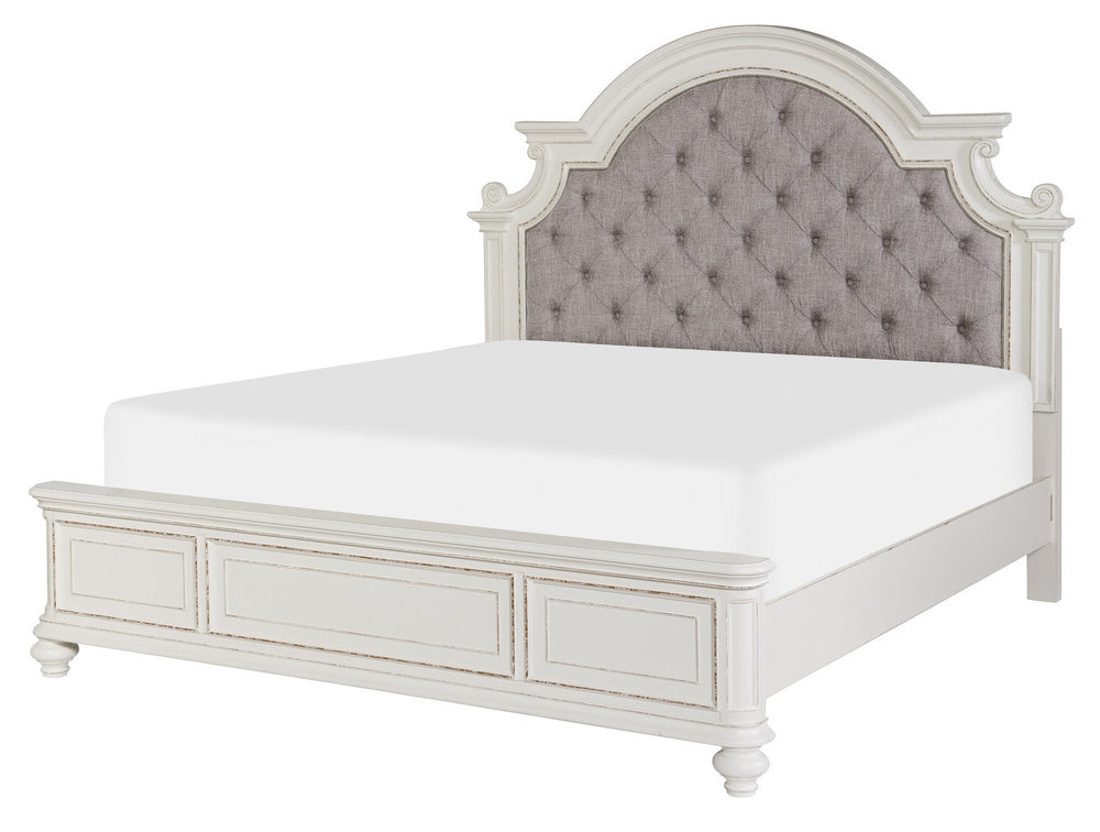 Baylesford Antique White Wood Cal King Bed (Oversized)