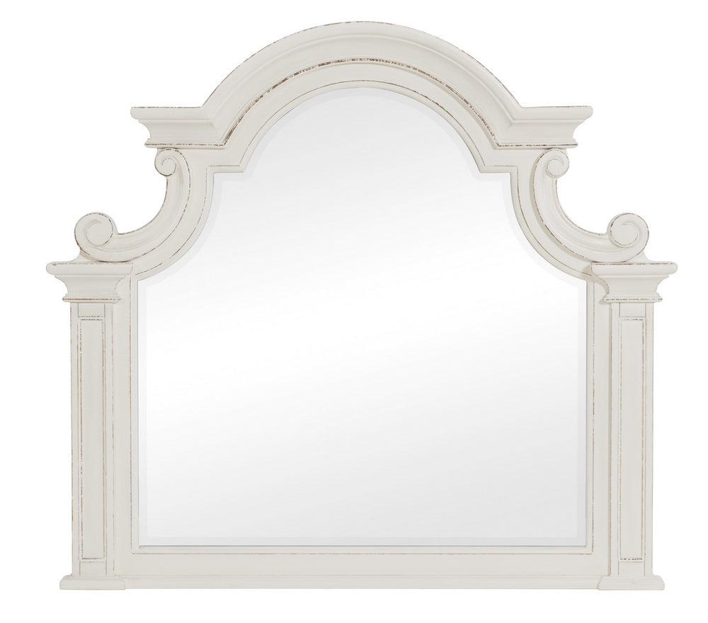 Baylesford Antique White Wood Frame Dresser Mirror