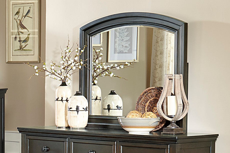 Begonia Gray Wood Frame Mirror