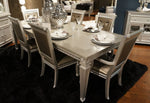 Bevelle Silver Finish Extendable Dining Table