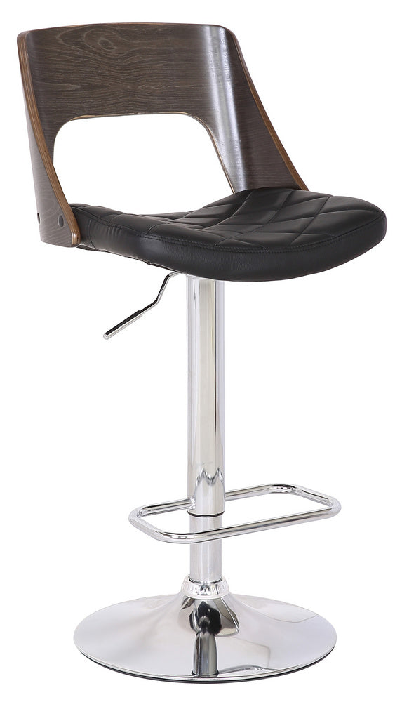 Bibiana Weathered Oak PU Leather/Metal Bar Stool