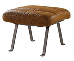 Bison Toffee Top Grain Leather Ottoman