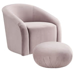 Boboli Mauve Velvet Chair with Ottoman