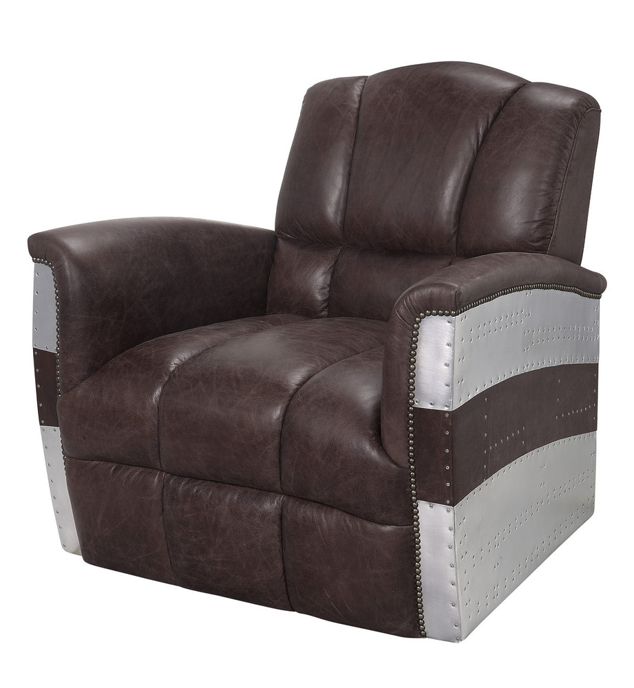 Brancaster Retro Brown Top Grain Leather Accent Chair