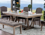 Bridgen Natural/Wood Dining Table w/Marble Top