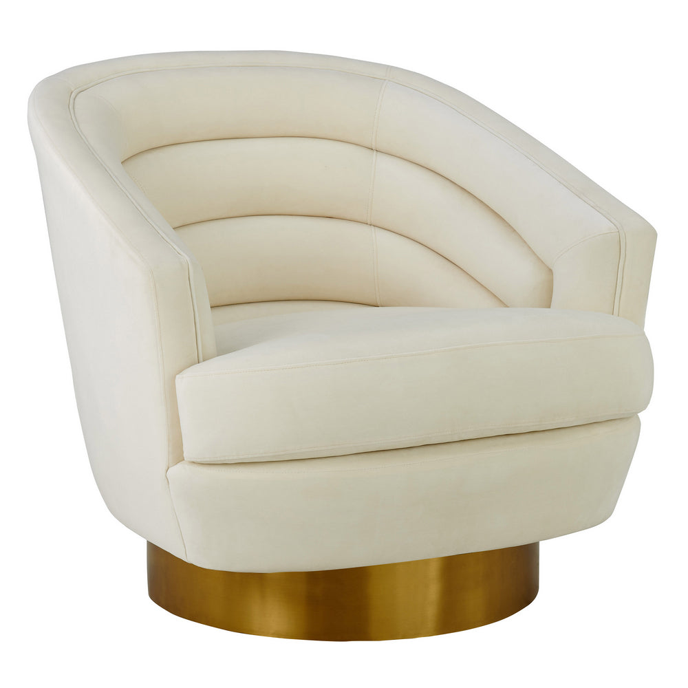 Canyon Cream Velvet Swivel Accent Chair