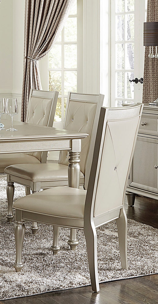 Celandine 2 Pearlized Bi-Cast Vinyl/Wood Side Chairs