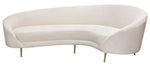 Celine Light Cream Velvet Curved Sofa (Oversized)