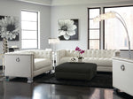 Chaviano 3-Pc Pearl White Leatherette Sofa Set