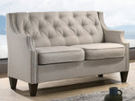 Cherryl Beige Fabric Button Tufted Loveseat