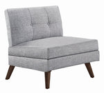 Churchill Grey Linen-Like Fabric Armless Chair