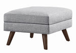 Churchill Grey Linen-Like Fabric Ottoman