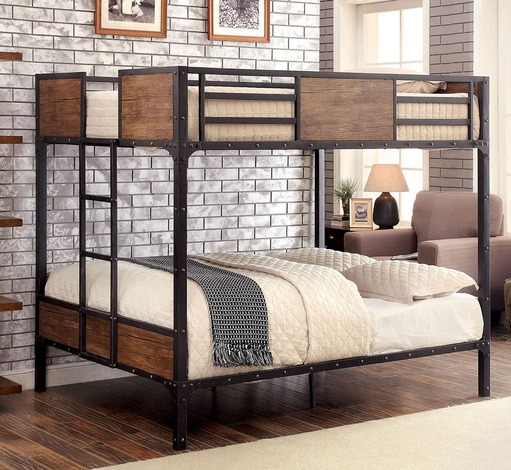 Clapton Black Metal Full over Full Bunk Bed