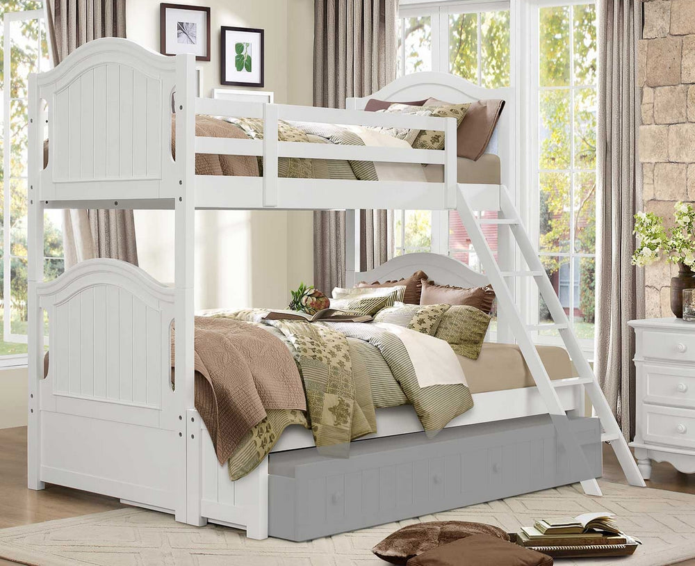 Clementine White Wood Twin/Twin Bunk Bed