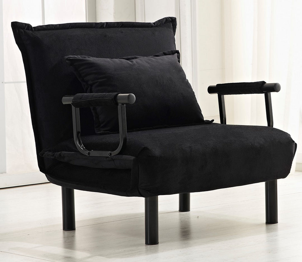 Courtney Black Fabric Convertible Chair