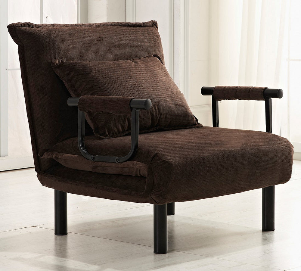 Courtney Dark Brown Fabric Convertible Chair