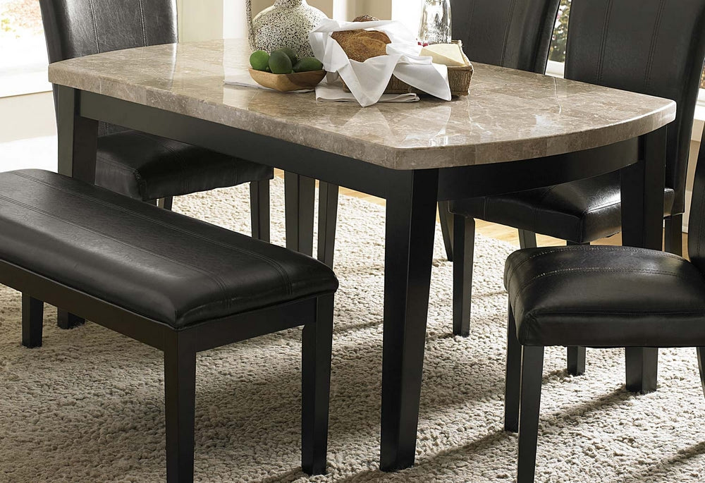 Cristo Neutral/Dark Brown Genuine Marble Dining Table