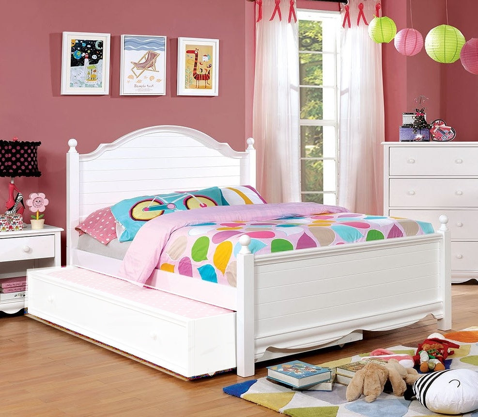 Dani White Solid Wood Twin Bed