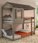 Darlene Rustic Gray Wood Twin over Twin Bunk Bed