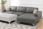 Dax 2-Pc Antique Grey Leather Gel RAF Sectional Sofa