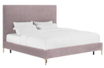 Delilah Blush Textured Velvet King Platform Bed (Oversized)