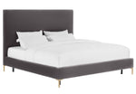 Delilah Grey Textured Velvet King Platform Bed (Oversized)