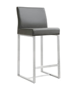 Denmark 2 Grey Vegan Leather Counter Height Stools