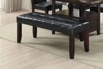 Dottie Black Faux Leather/Wood Dining Bench