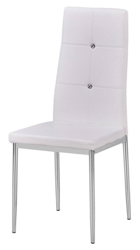 Eliana 2 White Leather-Like/Metal Side Chairs