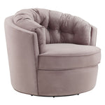 Eloise Mauve Velvet Swivel Accent Chair