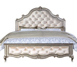 Esteban Antique Champagne Wood/Velvet King Bed (Oversized)