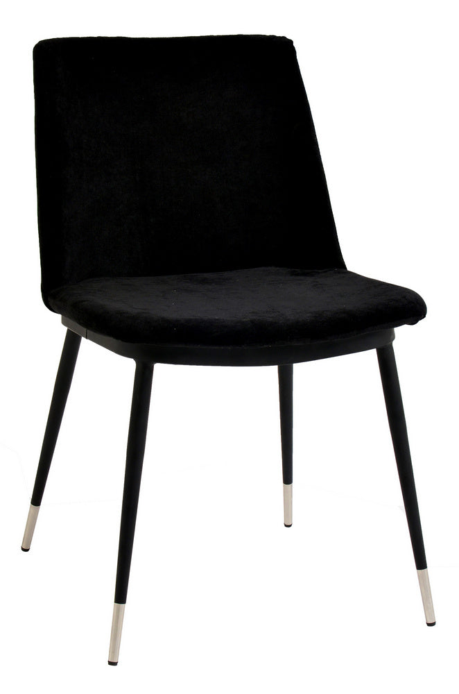 Evora 2 Black Velvet/Metal Side Chairs