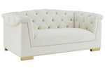 Farah Cream Velvet Loveseat