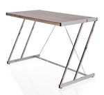 Finis Weathered Oak Wood/Chrome Metal Writing Desk