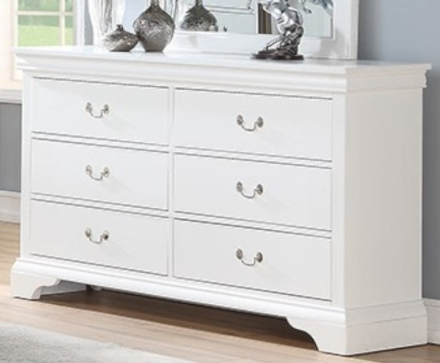 Fiona White Wood 6-Drawer Dresser