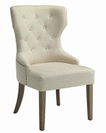 Florence Beige Fabric/Rustic Smoke Wood Side Chair