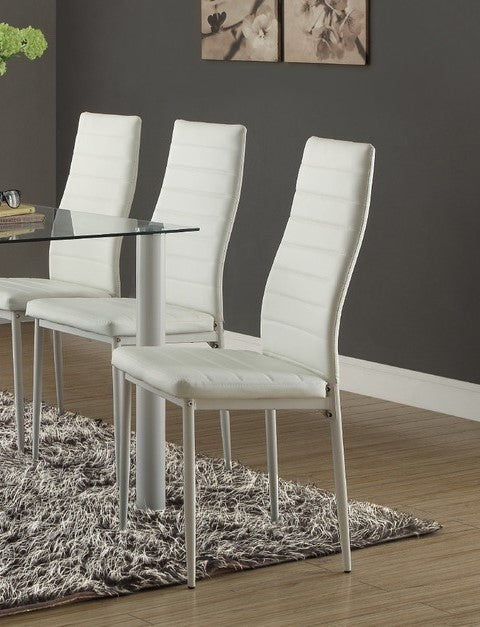 Florian 2 White Bi-Cast Vinyl/Metal Side Chairs