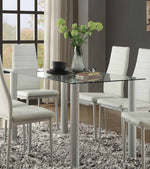 Florian White Glass/Metal Dining Table