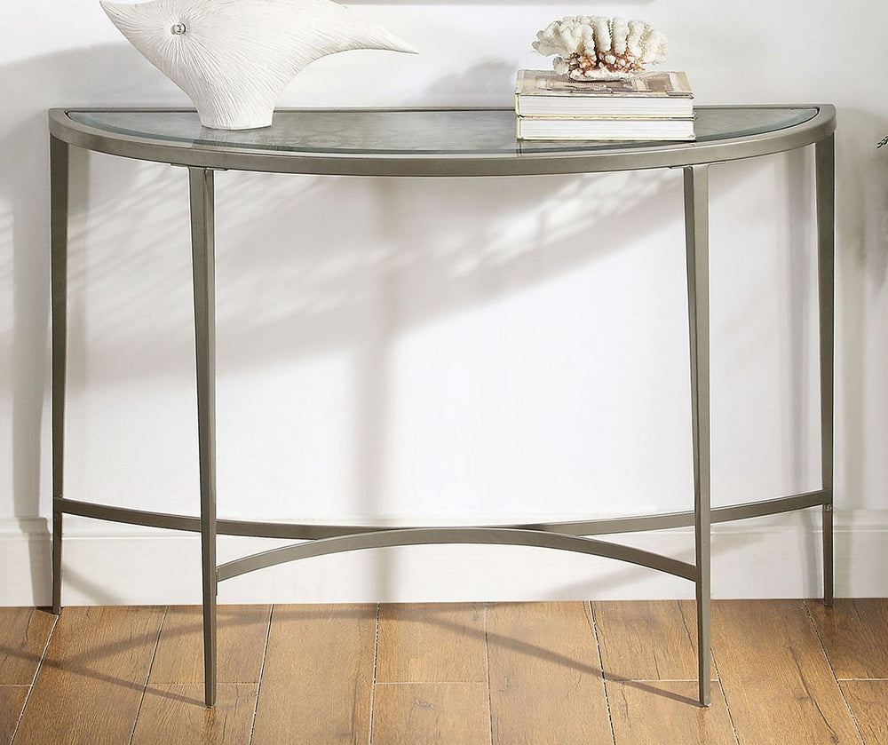 Freja Clear Glass/Steel Sofa Table w/Pattern