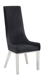 Gianna 2 Black PU Leather/Silver Metal Side Chairs