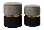 Gigi 2 Grey Velvet Storage Ottomans