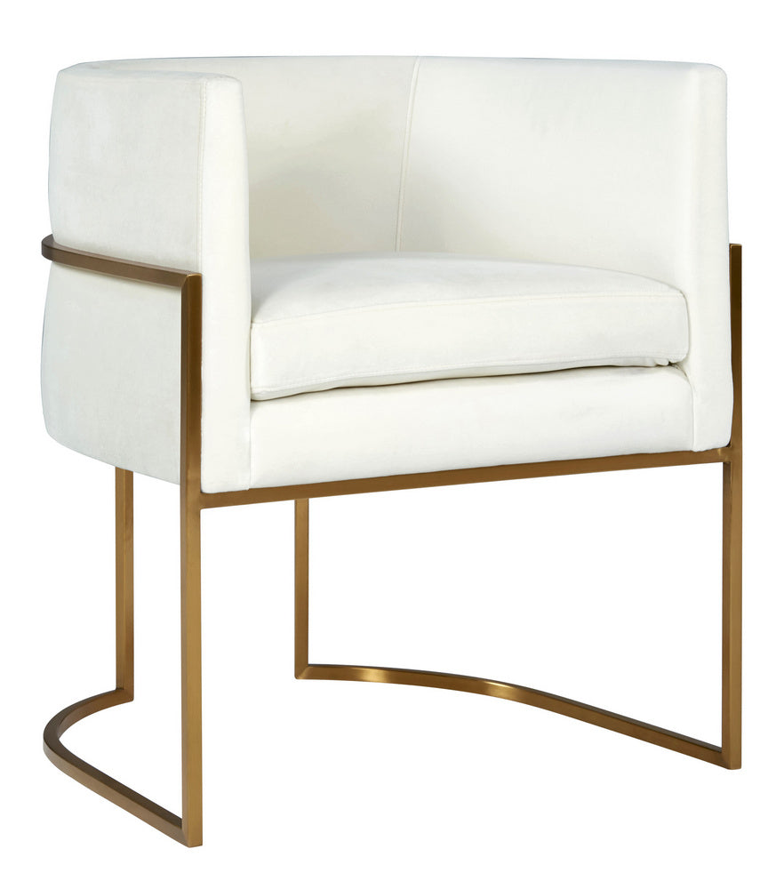 Giselle Cream Velvet/Gold Metal Arm Chair